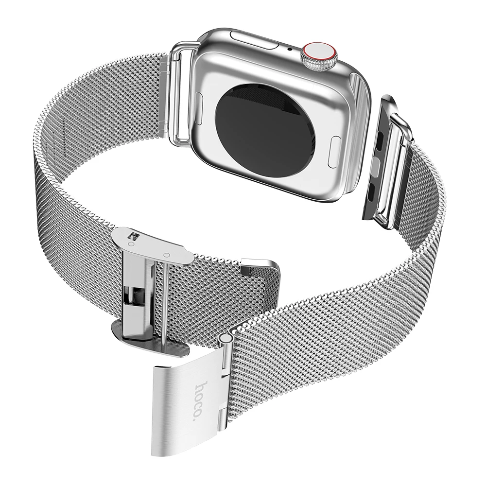 HOCO Milanese Loop для Apple Watch 5 4 3 2 1 Band 44 мм 40 38 iWatch Series Ремешок из нержавеющей стали Ремень