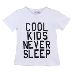 2018 летние для маленьких мальчиков Дети Письмо печати футболка с короткими рукавами; топы летние футболки Размеры От 2 до 6 лет