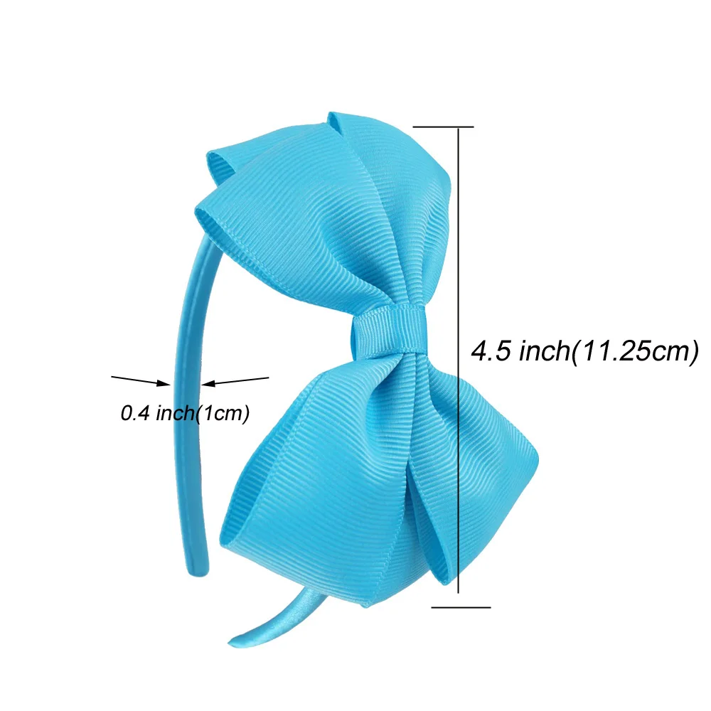 10Pcs/lot Plain Satin Covered Hairbands Ribbon B Kids Girls Handmade Hard Hair Bows Headbands Accessories