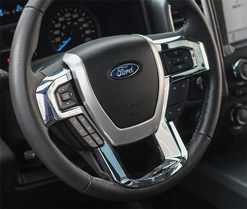 Серебристый автомобиль интерьера отделка комплект рулевого колеса для Ford F-150 f150
