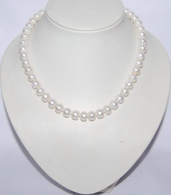 

New Arriver AAA 10-11MM Button Round Freshwater Cultured Pearl Necklace,Large Size Single Pearl Jewellery,Fashion Lady's Gift