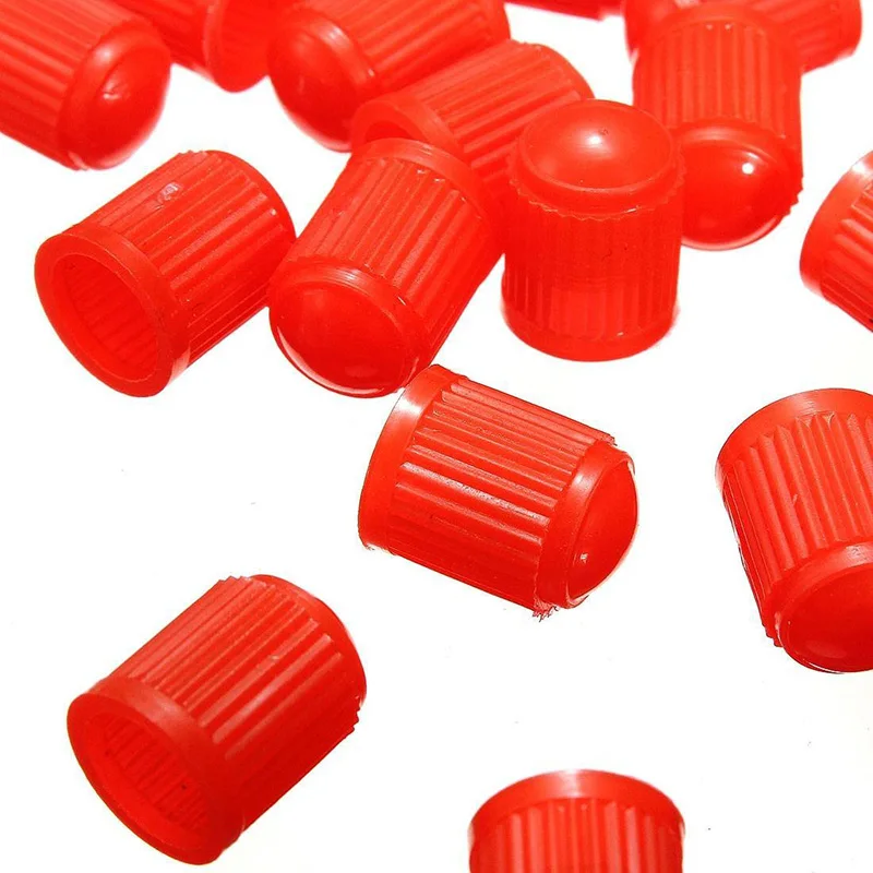 100 шт пластиковые колпачки клапана для шин колпачок клапана Крышка для автомобиля мотоцикла красный