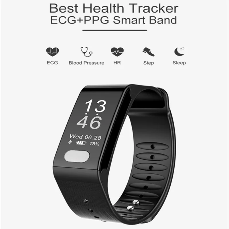 

Sports Fitness Tracker Smart Bracelet IP67 Heart Rate Monitor ECG Blood Pressure Fitness Band Pulse Wrist Watch Men Woman