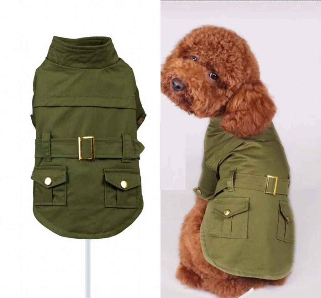Petalk весна осень Собака куртка хлопок качество Pet плащ Одежда для домашних животных XS s m l xl XXL - Цвет: Green