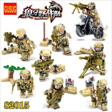 Gusug 80 шт. 82015,82016 волки 2 мировой войны Военный солдат армии вооруженных сил оружие строительные блоки подарок детские игрушки