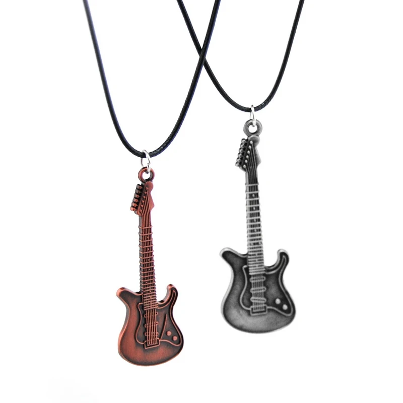 Женское Ожерелье чокер с подвеской в виде гитары|guitar pendant|leather chainchoker necklace |