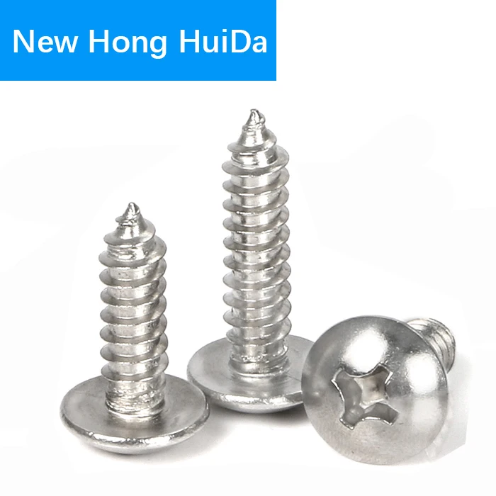 

Large Truss Head Self Tapping Screw Phillips Thread Metric Round Cross Recessed Big Head Mushroom Bolt 304 Stainless Steel M4