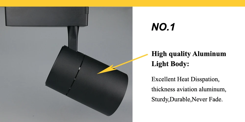 Track Lighting Rail Spotlight 30W Black White Clothing Shop Windows Showrooms Store COB Track Rail LED Track light Rail Spot (3)