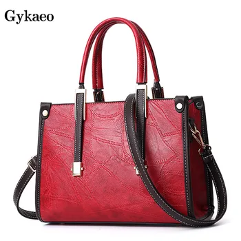 

Gykaeo Women's Tote Hand Bags 2020 Female Crossbody Bags Luxury Handbags For Women PU Leather Red Flap Bolsa Famous Brand Sac