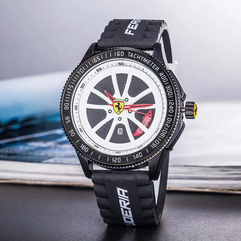 

2019 Luxury Brand for Ferrary Men Silicone Strap Watches Fashion Sports Casual Quartz Wristwatch Relogio Masculino Reloj Hombre