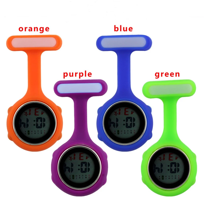 Digital Silicone Nurse Stop Pocket Watch fob Timepiece Brooch Lapel