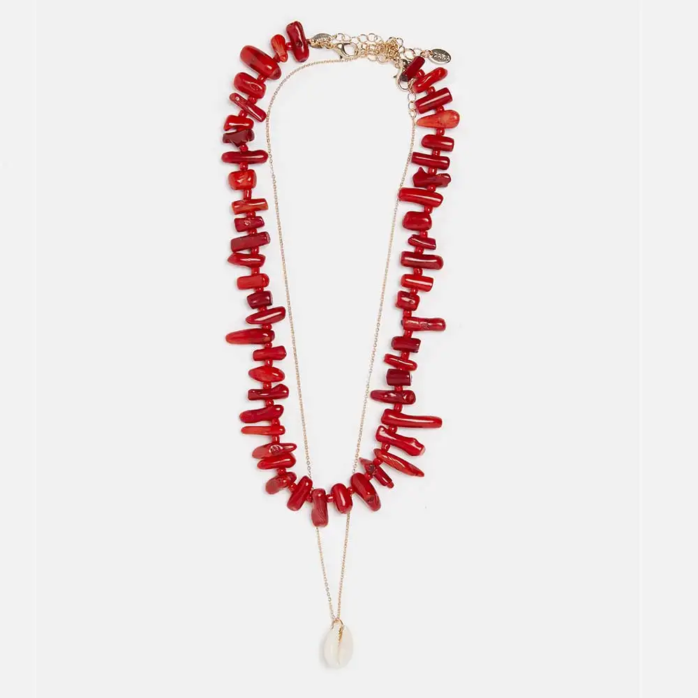 Dvacaman ZA летнее красочное бисерное ожерелье для женщин с каменной цепочкой, массивное ожерелье, наборы трендовых Подвески Колье INS - Окраска металла: 3