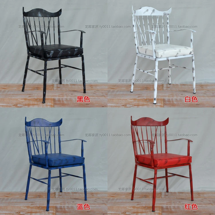 Multicolor Mix And Match Vintage Style Wrought Iron Wood Industry Backrest With Cushion Chairs With Armrests Office Chair Table Wood Foldable Chairs Wooden Chair Swingchair Back Support Cushion Aliexpress