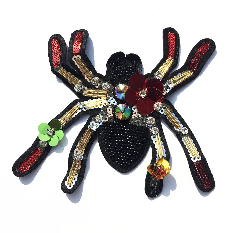 

sequins spider rhinestones beaded applique parche patches for clothes apliques de roupa sticker parches bordados para ropa