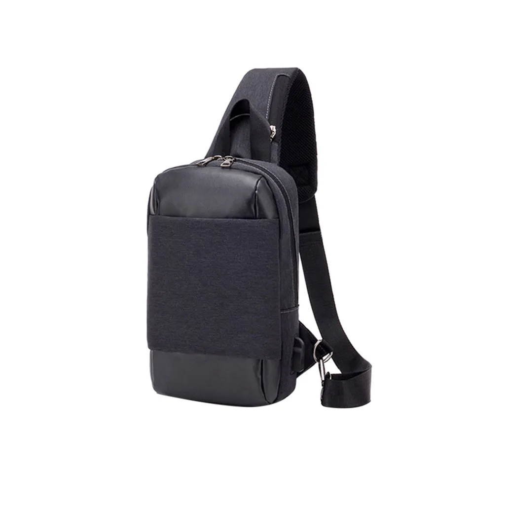 Мужской пакет для путешествий с usb-портом, сумка на плечо, сумка-мессенджер, пакет для путешествий, городской рюкзак для прогулок#0810 - Цвет: Темно-серый