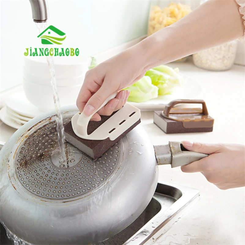 

JiangChaoBo Nano Emery Sponge with Handle Kitchen Cleaner Bowl Sponge Block Washer Rust Sponge