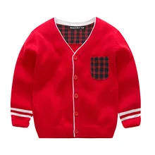 Осень большие дети мальчиков свитер в клетку кардиган для мальчиков вязаный Топ джентльмен свитера тянуть Garcon От 4 до 10 лет