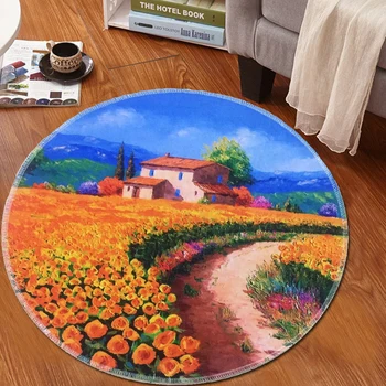 

Round Children's Carpet 5 mm Anti-slip Chair Mats Voiceless Bed Side Area Rug to Bedroom Rugs forHome Decor Cartoon Doormat