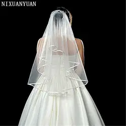 NIXUANYUAN 2019 белый двойная лента край центр каскад свадебная вуаль с расческой