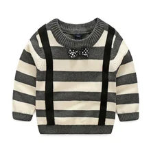 Детский свитер для мальчиков пуловер в полоску с длинными рукавами свитер для мальчиков хлопковый шерстяной свитер для мальчиков