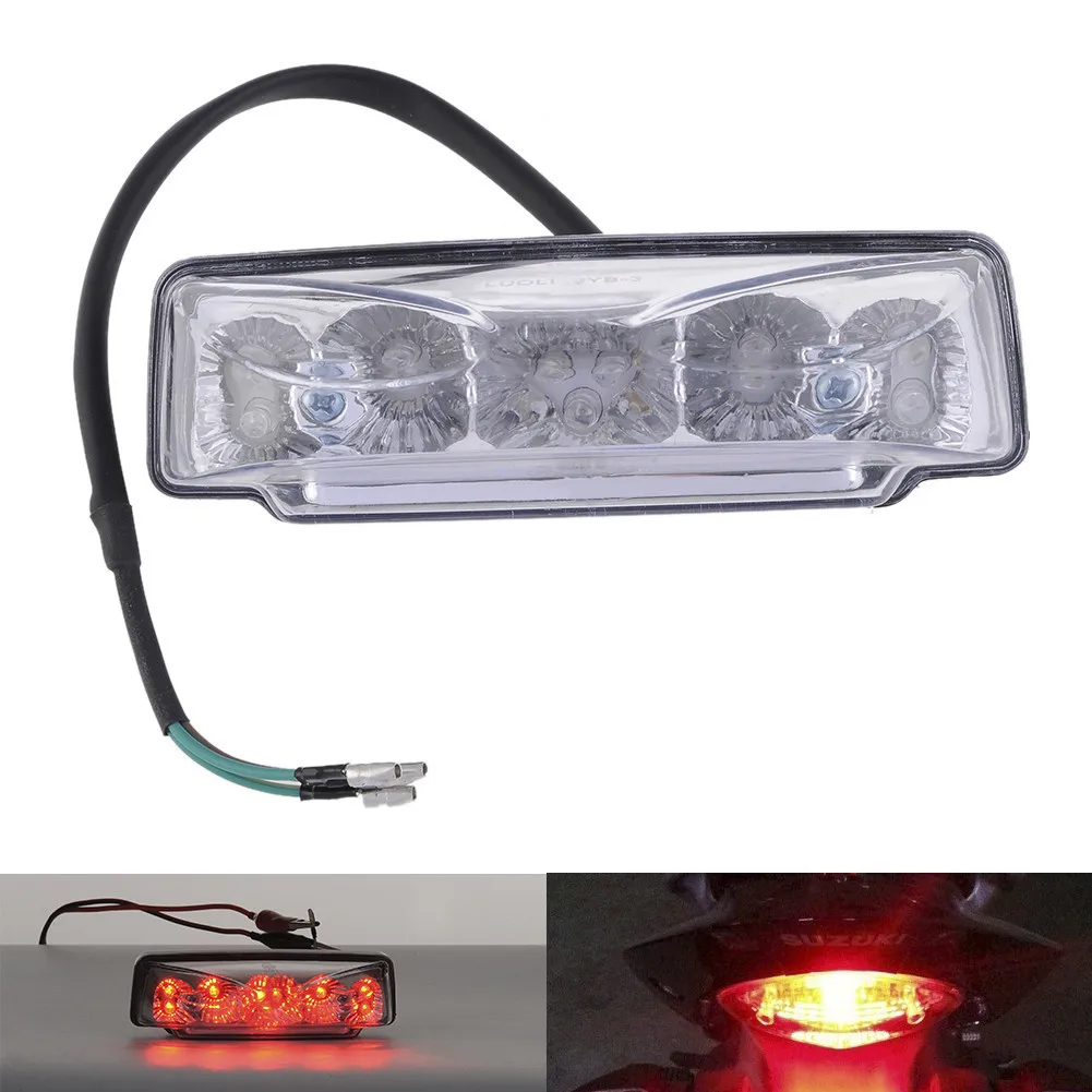 

Motorcycle LED Strip 2Pcs 9LED Tail Rear Brake Lamp Day Light License Plate Lights 12V Red Universal