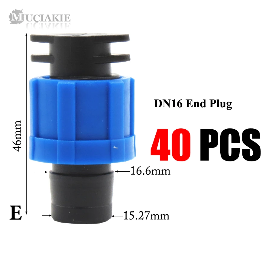 MUCIAKIE лента для капельного орошения садовые соединители для воды DN16 равный тройник 1/2 3/4 ''Женский до 16 20 25 мм адаптер с отключением