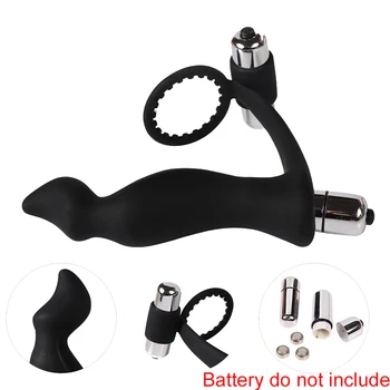 MLSice Male Prostate Massage Cock Ring Anal Butt Plug Vibrator Silicone Sex Toys for Couple Men Penis Training Delay Ejaculation 6