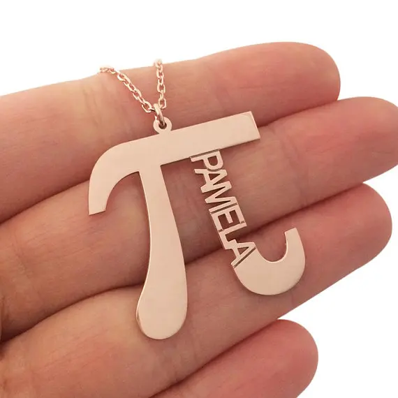 

Latest Custom Pi Symbol Vertical Name Necklace Women Math Jewelry Graduation Gift Drop Shipping Accepted YP3869