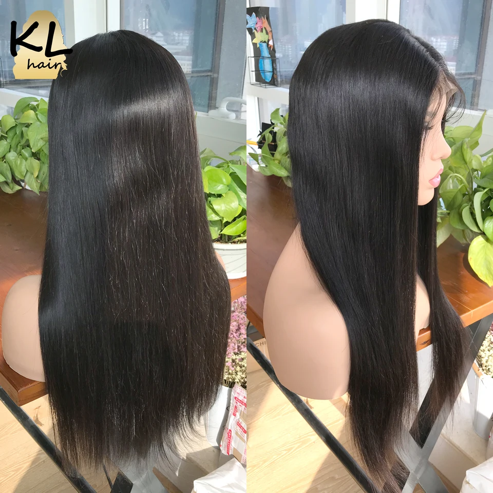 KL Hair предварительно сорвал 13*6 глубокая часть прямые человеческие волосы парики с
