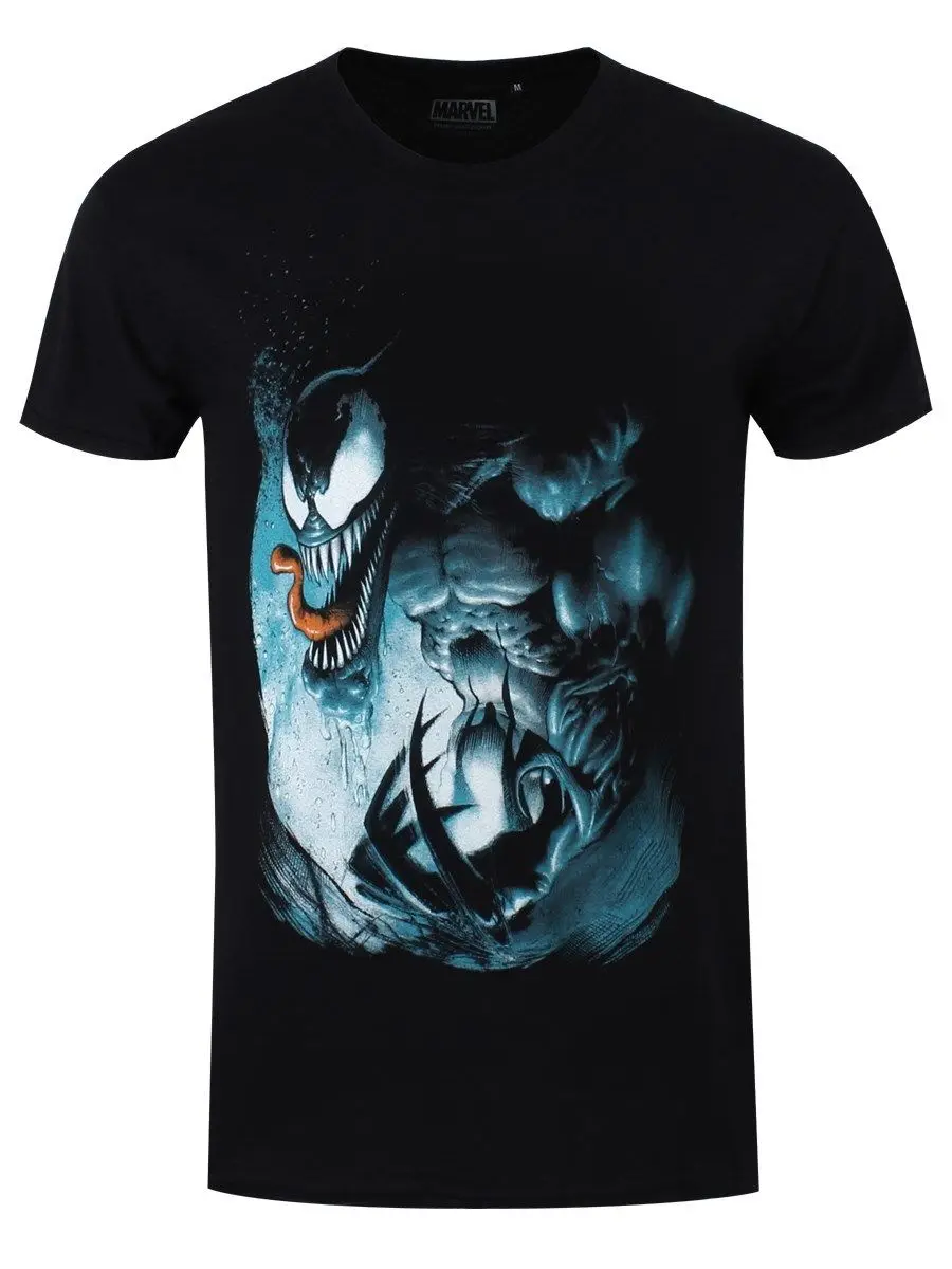 Marvel Venom Men's Black T-shirt O Neck Short Sleeves Boy Cotton Men | Мужская одежда