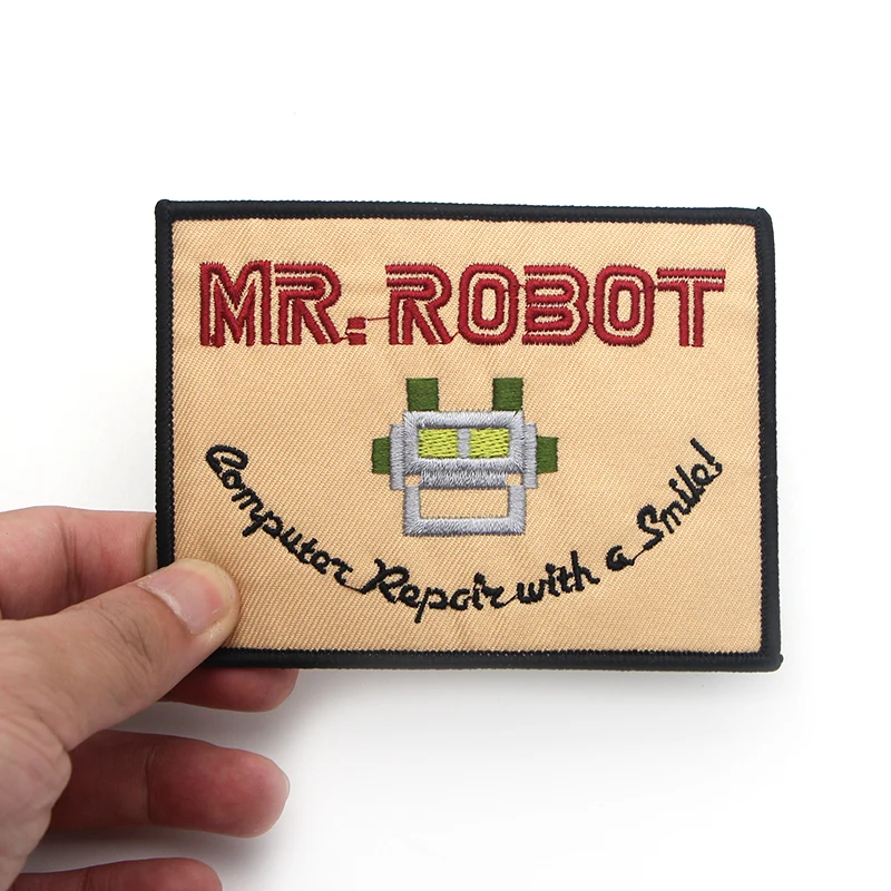 A0212 MR. ROBOT железная нашивка для одежды diy вышитая аппликация для шитья нашивки эмблема на ткани одежда пэчворк