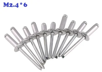 

1000pcs/Lot Aluminum M2.4*6 2.4X6MM Domed round head pop rivets open end round head rivets decoration rivets metal fastners