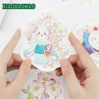 

30 pcs / lot Japanese cat cherry card marine animals postcard landscape greeting card christmas card message gift