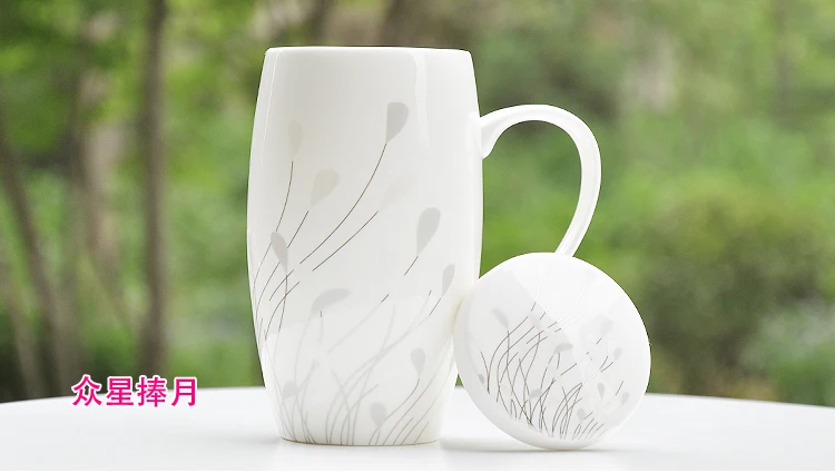OUSSIRRO керамические кружки с крышкой Совок креативный керамический молочный кофе кружка чашка элегантный свадебный подарок большой объем
