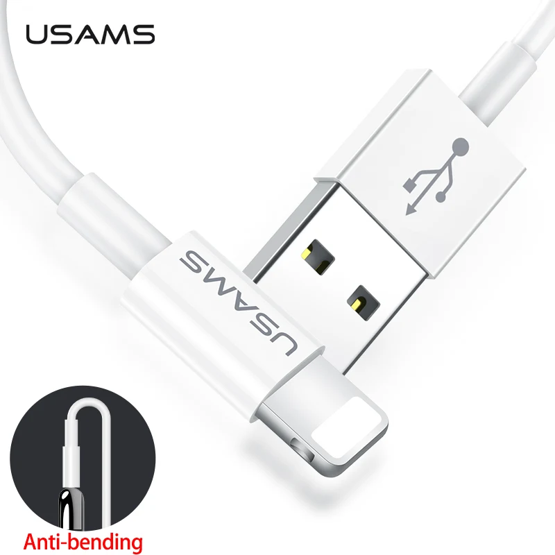 USAMS USB кабель для iPhone 7 8 XR анти Тип изгиба C 2A Быстрая зарядка телефонный Micro usb c iOS