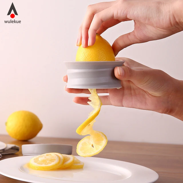 Wulekue Stainless Steel Manual Rotary Lemon Slicer Multifunction Fruit