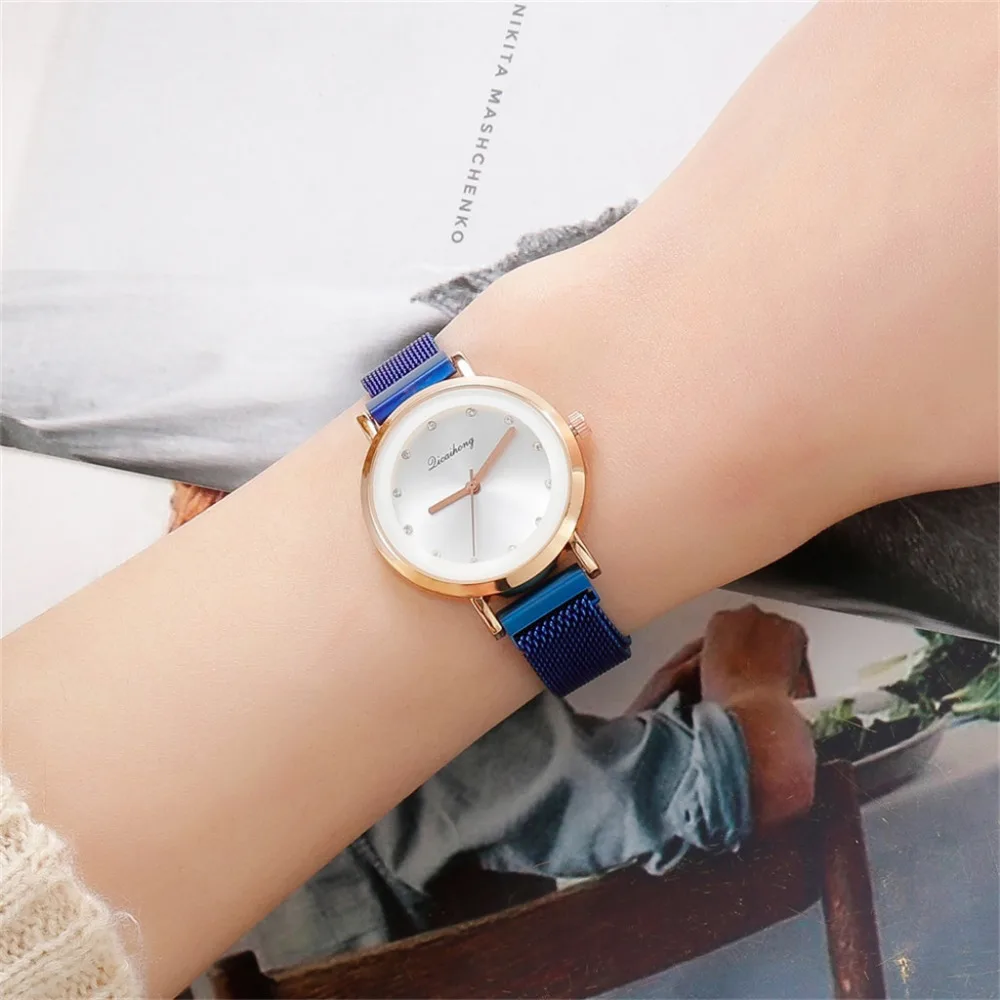 

Fashion Small Dial Casual Rhinestone Ladies Watch Exquisite Women Quartz Watch Female Stainless Steel Mesh Belt Luxury Watch2019