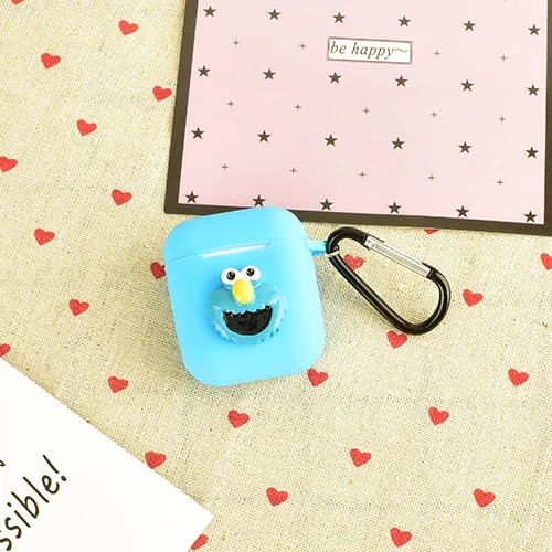 blue C Милый 3D мультфильм DIY силиконовый чехол для Apple Airpods аксессуары Bluetooth наушники чехол Защитная крышка Украшение анти-потеря - Цвет: blue C