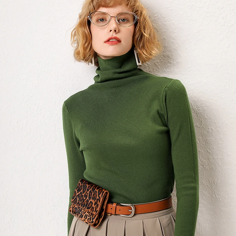 

Turtleneck Sweater Women White Long Sleeve High Collar Basic Pullovers Sweet Candy Colors Winter Sweater Ladies Knitted 2019