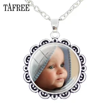 TAFREE Персонализированный Кулон фото на заказ цветок кружевное ожерелье фото вашего ребенка мама папа Дедушка любимый семейный подарок NA01