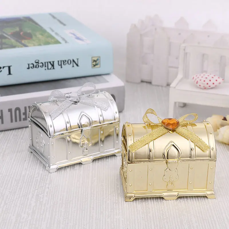 

New Creative personality golden silver treasure candy boxes wedding and party celebration gift boxes