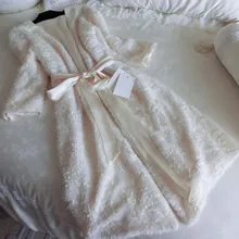 Новая зимняя норковая бархатная Пижама, утолщенная теплая Пижама, Женская Коралловая флисовая длинная ночная рубашка, домашняя одежда, ночные рубашки