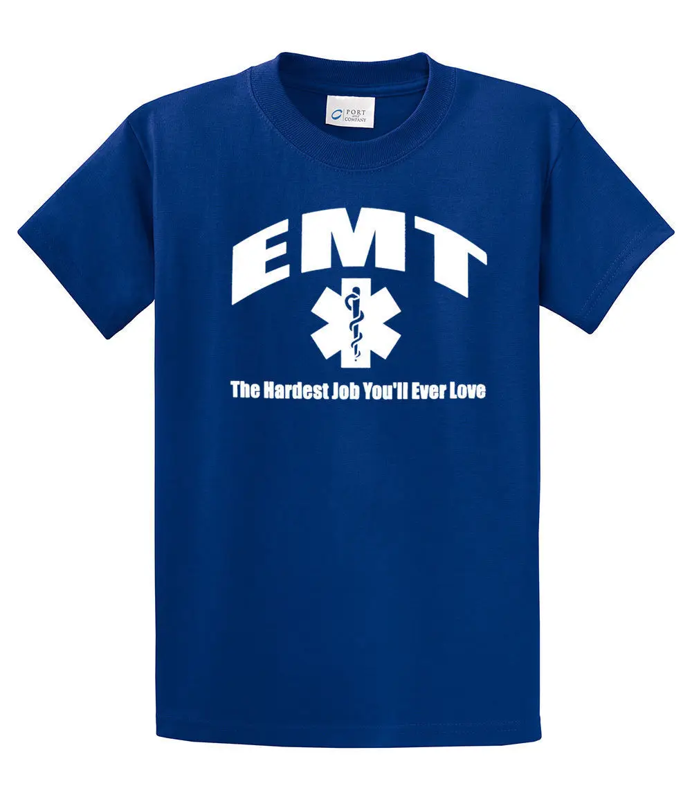 Image Paramedic The hardest Job you ll ever love T shirt Tee EMS small 5XL Nurse Tops T shirt Homme Funny Print Tops Men