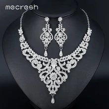 Mecresh модные африканские Ювелирные наборы для женщин Лист Кристалл Стразы ожерелье серьги наборы свадебные ювелирные изделия MTL509