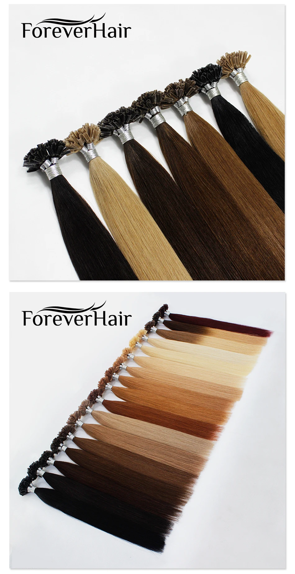 FOREVER HAIR г/локон 0,8 16 "18" 20 "Remy U Tip Кератиновое наращивание волос прямые предварительно скрепленные волосы на капсулах горячий фьюжн волосы 50