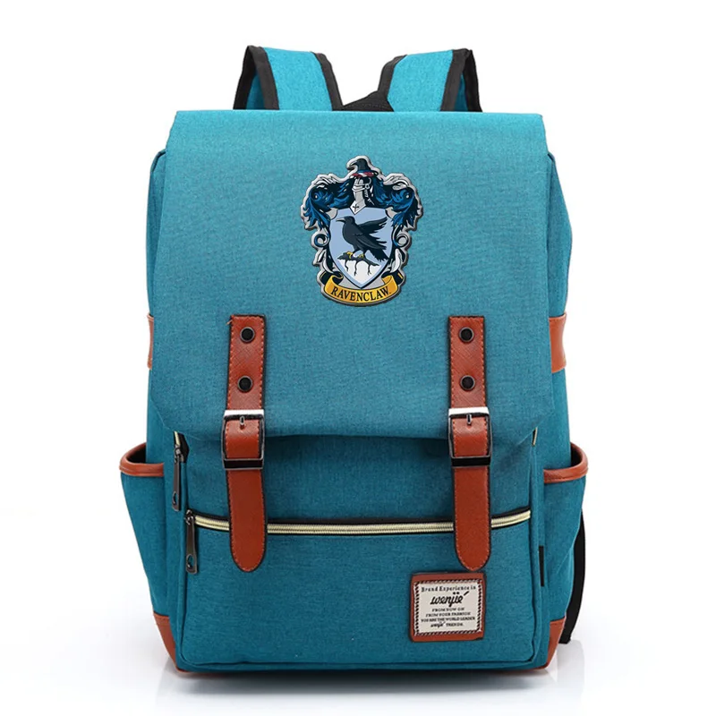Новая школьная сумка Hufflepuff Ravenclaw Slytherin Gryffindor для мальчиков и девочек, школьные сумки для подростков, Холщовый женский рюкзак, мужской рюкзак