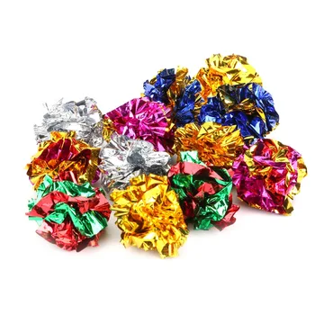 

Cat Toys Multicolor Mylar Crinkle Ball Ring Paper Sound Toy for Cat Kitten Playing Interactive Pet Cat Supplies