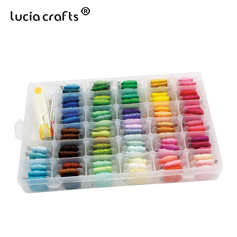 

1Box/lot 6 Shares Cotton Embroidery Threads DMC Cross Stitch Thread Floss Sewing Tools Set Kit Sewing Knitting Skeins Crafts