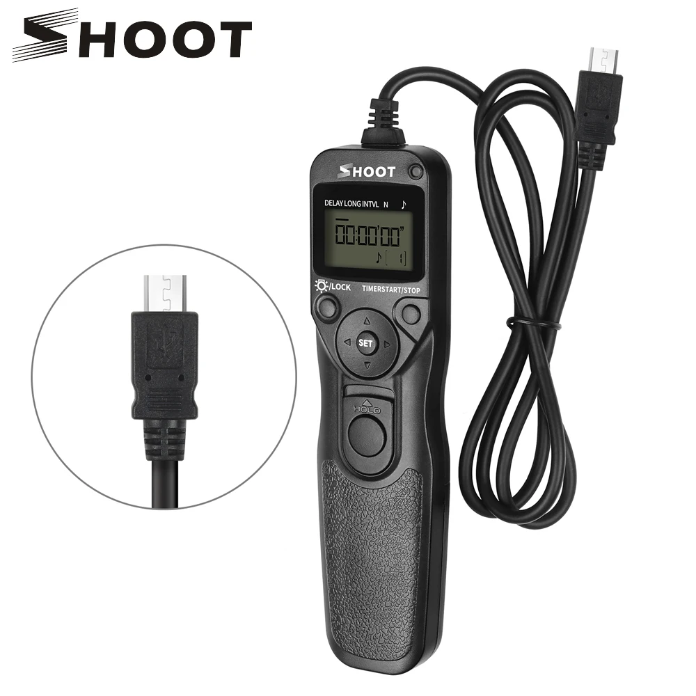 

SHOOT RR-90 Wired LCD Timer Remote Shutter Release for Fuji X20 x t2 x t10 Fujifilm hs35 Finepix S1 Digital Camera Accessory
