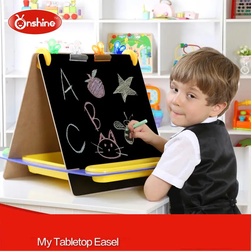 Onshine Multifunction Children Wooden Double Drawing Board Blackboard